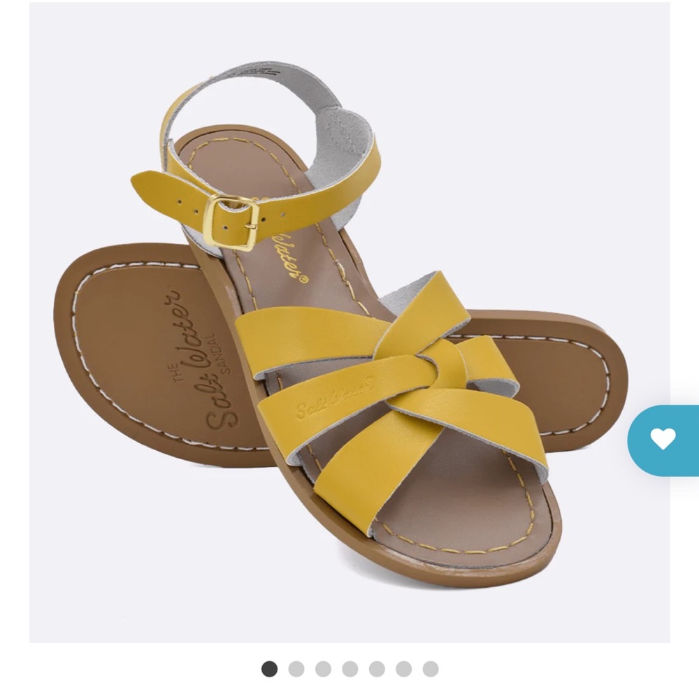Salt Water Sandals by Hoy Yellow Knot Leather Ankle-Strap Sandals